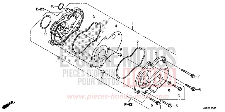 POMPE A EAU de CTX700 ABS DARKNESS BLACK METALLIC (NH463) de 2014